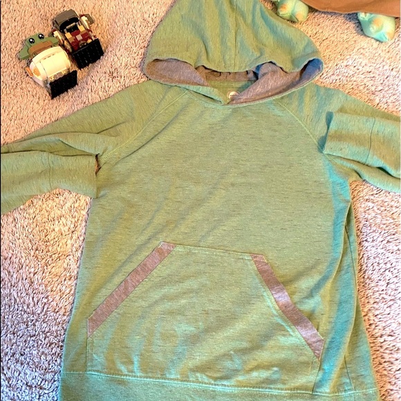 Boys Lightweight Adorable Green & Gray Hoodie With Kangaroo Pocket•8 - Picture 4 of 10